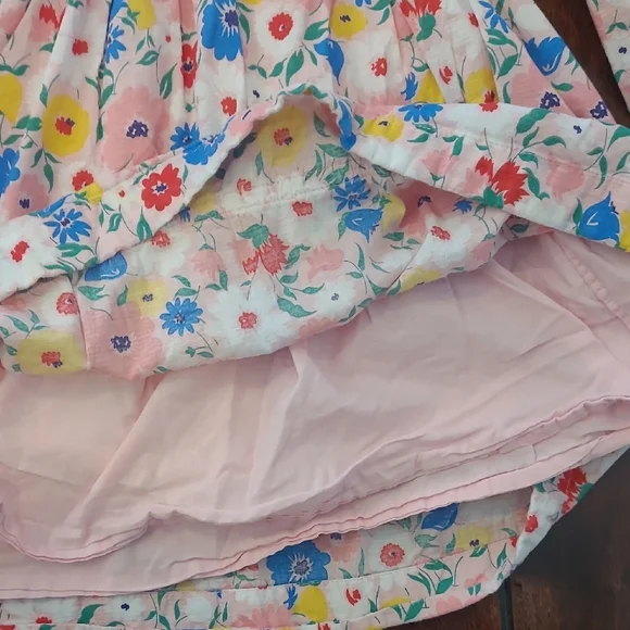 Mini Boden Pink Floral Ruffle Long Sleeve Long Dress Size 3-4 Years